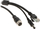 Kabllo lidhëse Autone ATE AVIA W, M12 në RJ45 dhe prizë 2.1/5.5 mm, 0.3m, e zezë
