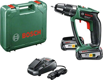 Trapano-vidhosëse Bosch PSB 1800 LI-2 Ergonomic, 18V, 2x bateri 2.5Ah, jeshile