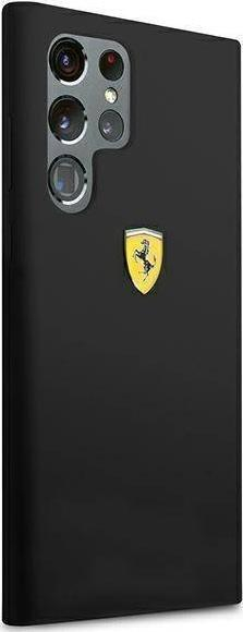 Maskë telefoni Ferrari FESSIHCS22LBK për Galaxy S22 Ultra, silikon On Track, e zezë