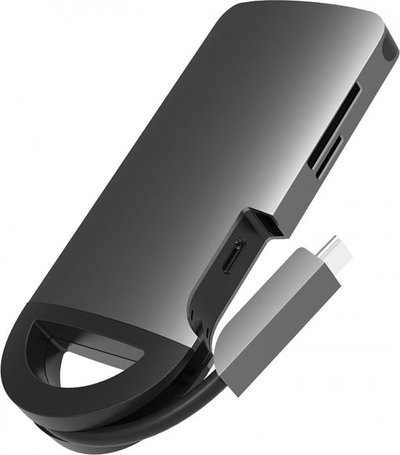 Докинг станица за тестирање Umax U-Connect H7 UB307, USB C, HDMI 4K, сива
