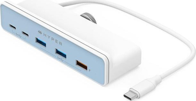 Hub USB Hyper HD34A6, USB-C 5Gbps, 2x USB-A, i bardhë