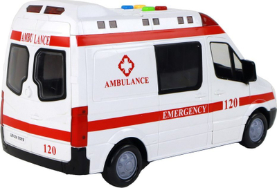 Makine lodër ambulancë LeanToys City Ambulance, me dritë edhe zë, e bardhë