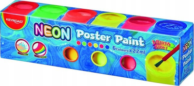 Set boje posteri Keyroad Color Paint, 6x22ml, neon, shumëngjyrësh
