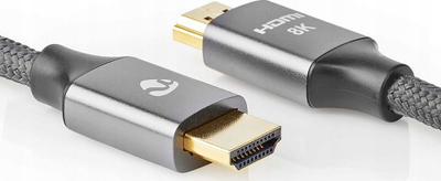 Kabllo HDMI Nedis Ultra High Speed, 1 m, 8K 60Hz, gri metal