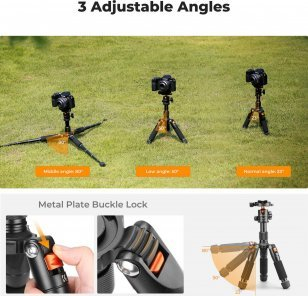Tripod tavoline K&amp;F Concept Mini Desktop, 20.5 52cm, kokë 360°, i zi