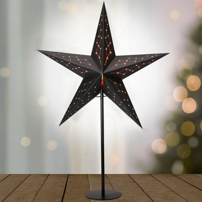 Lampë dekorative Advent Star, LED, 45cm, e zezë