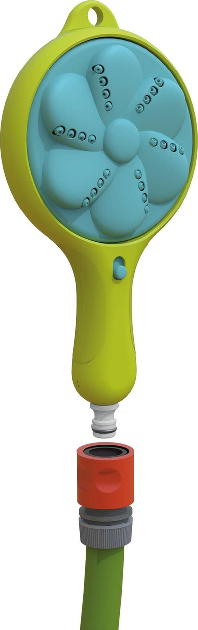 Lojë me ujë Smoby 3 në 1 Shower, për oborr, formë luleje, jeshile me blu