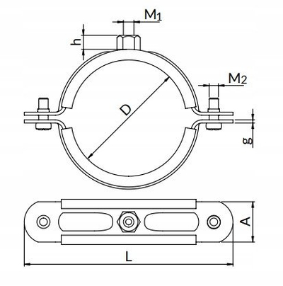 Kapëse metalike Strong, 2'' 59-64 mm, çelik i galvanizum