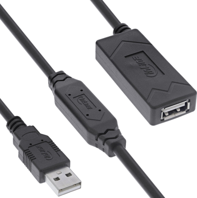Kabllo zgjatues USB InLine USB 2.0, aktiv, 15m, USB A mashkull–femër