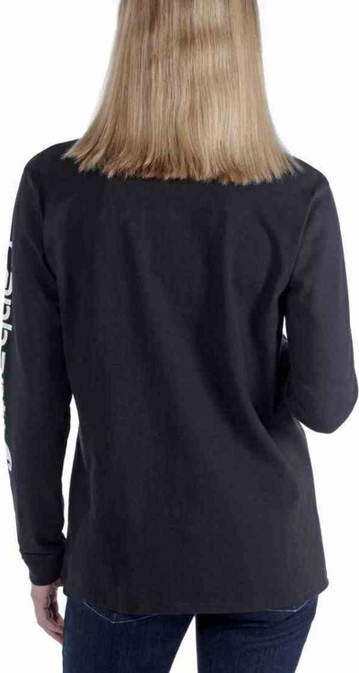 Bluzë me mëngë të gjata Carhartt Workwear Logo, për goca, XS, e zezë