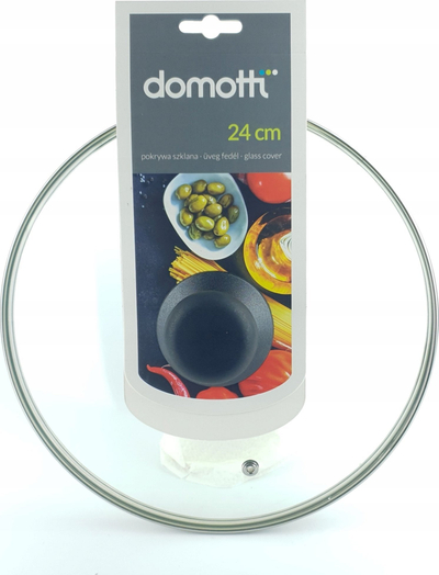 Kapak xhami Domotti, 24 cm, i tejdukshëm