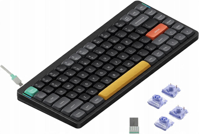Tastierë mekanike Nuphy Air75 V2, 75%, wireless RGB, e zezë