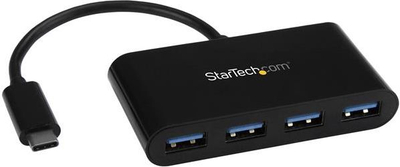 Shpërndarës USB StarTech, 4 x USB-A, i zi