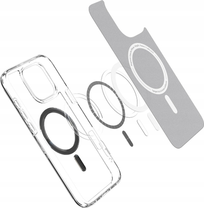 Kapak telefoni Spigen Ultra Hybrid MagSafe, për iPhone 16 Pro, dizajn karbon fiber, transparent
