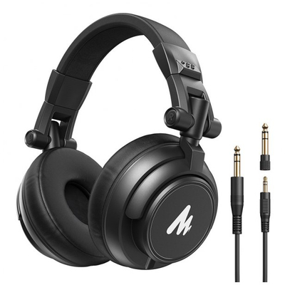 Kufje studio Maono AU-MH601, over-ear, me kabllo 3.5mm dhe adapter 6.35mm, të zeza