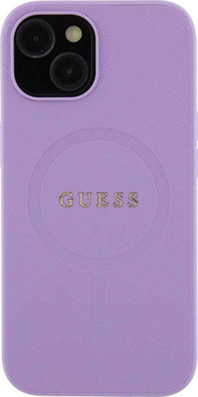 Mbrojtëse telefoni Guess Saffiano MagSafe për iPhone 16 6.1", hardcase, lejla