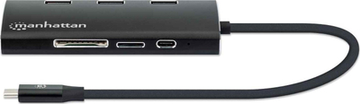 Adapter USB Manhattan USB C 3.2 Gen 1, HDMI, RJ45, USB C PD, gri