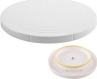 Pjatë rrotulluese për tortë Orion, 27 cm, plastike, e bardhë