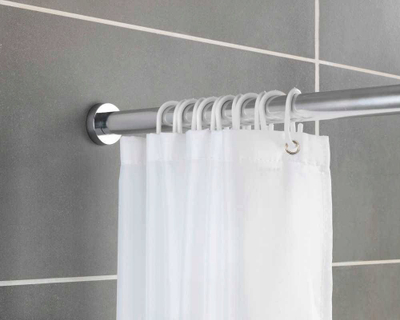 Shufër perde dushi WENKO Luz, e zgjatshme 70-115 cm, çelik inox, pa shpime