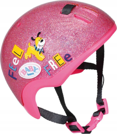 Helmet biçiklete për kukulla BABY Born Bicycle Helmet, rripa të rregullueshëm, rozë me shkëlqim