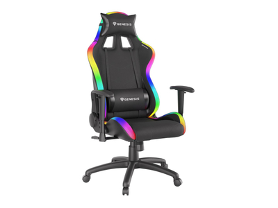 Karrige gaming Genesis Trit 500 RGB, ergonomike, me ndriçim RGB, e zezë