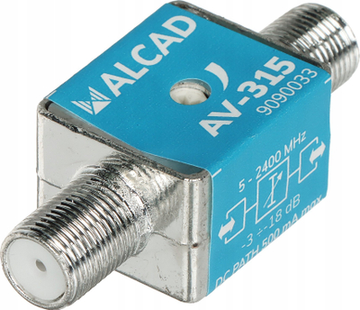 Ослабувач на сигнал Alcad AV-315, за RTV SAT, метална конструкција