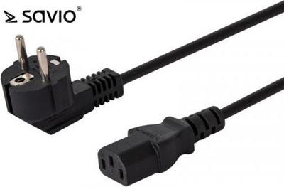 Kabllo Savio C13/C/F Schuko, 1.8m, e zezë