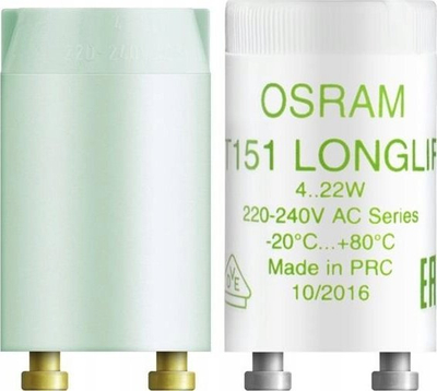 Starter për llamba fluoreshente Osram ST 151 854083, 230V, set 25 copë, i bardhë