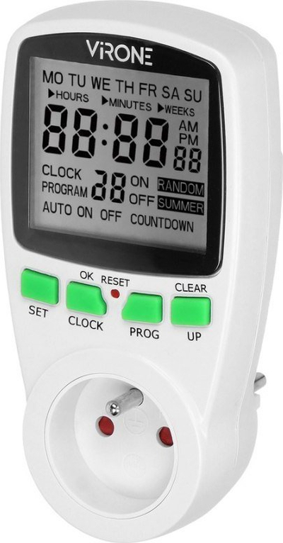 Programues kohe elektronik Orno DT-1, ekran LCD, 16 programe, i bardhë