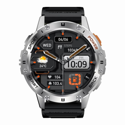 Smartwatch Gravity GT22-4, ekran me ngjyra, i papërshkueshëm nga uji, portokalli me të zezë
