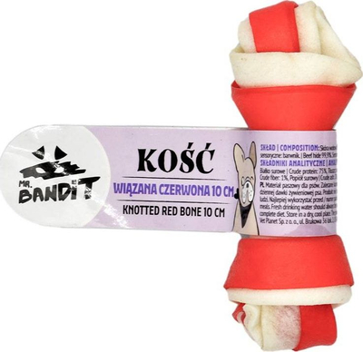 Kockë për qen Mr. Bandit Knotted Red Bone, 10 cm, e kuqe