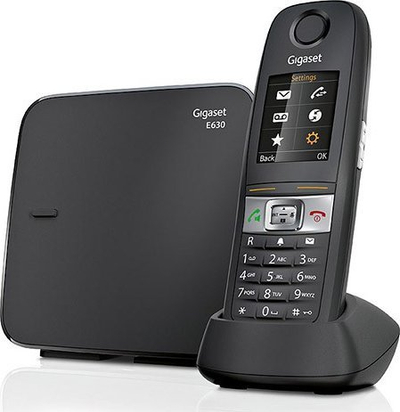Telefon pa tel Gigaset E630, Analog DECT, me ekran 1.8", ngjyrë e zezë