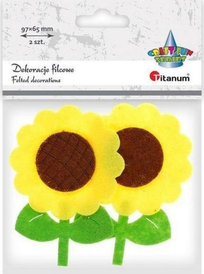 Dekor muri Titanum Felt Sunflowers 3D, set me 2 copë, 65x93mm, të verdha