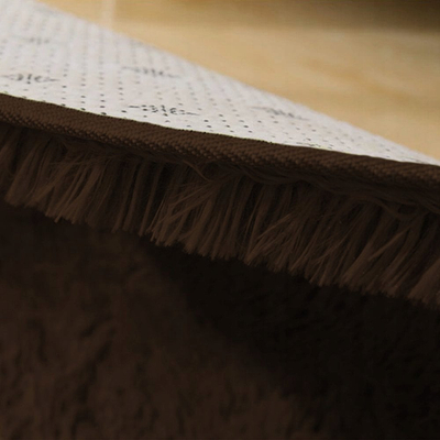 Tapet shaggy Thick Soft Plush, 60x120cm, fibrë sintetike, kafe e errët