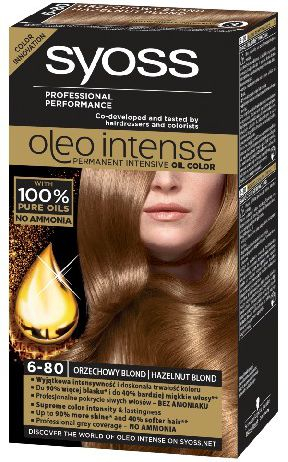 Ngjyrë për flokë Syoss Oleo Intense, 6-80 Hazelnut Blond, 50 ml