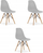 Set karrigesh OSAKA, 3 copë, këmbë dru natyral, gri