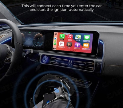 Adapter CarPlay wireless për iPhone, Wi‑Fi 2.4/5GHz, i zi