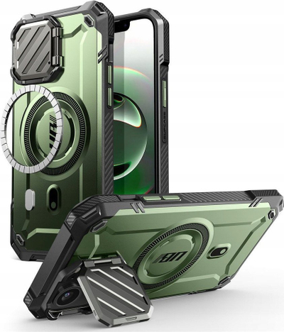 Mbrojtëse telefoni SUPCASE Unicorn Beetle MAG XT për iPhone 16e, MagSafe, jeshile e errët