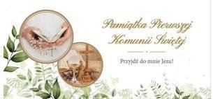 Kartolinë komunioni DL, format i gjatë, me lule, e bardhë