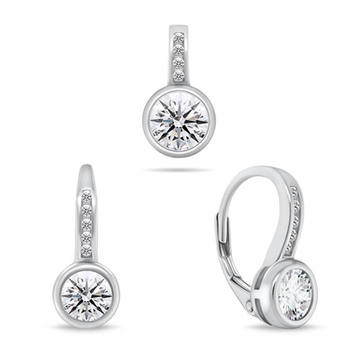Set bizhuteri Brilio Silver SET201W - vathë + varëse