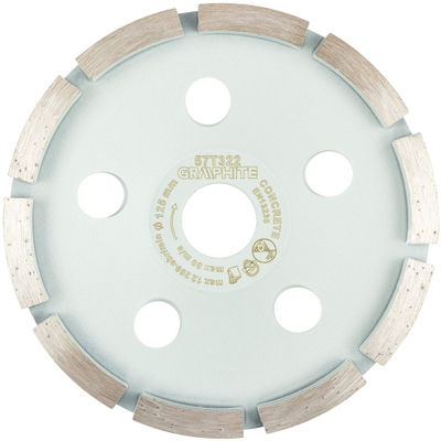 Disk gërryes diamant Graphite, 125mm, 1 segment, për bluarje në të thatë