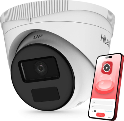 Kamerë IP HiLook by Hikvision IPCAM-T2-P, 2MP, Full HD 1080p, e bardhë