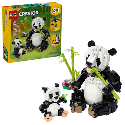 Lodër LEGO Creator 31165 Panda Family, set 3 në 1, për fëmijë 8+