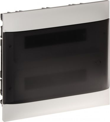 Kasetë shpërndarëse e futur në mur Legrand Practibox S 2x18, 36 module, derë transparente e tymosur, e bardhë