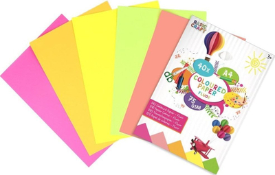 Letër me ngjyra Grafix Color Paper A4 Neon, 75g/m², 40 fletë, shumëngjyrëshe