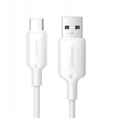 Kabllo USB Vention CTQWF, USB 2.0 A në USB C, 1m, 3A, e bardhë