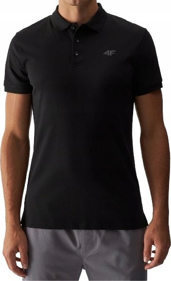 Bluzë polo për burra 4F M 4FWMM00TPTSM316, slim fit, e zezë