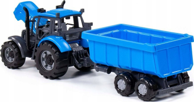 Traktor lodër POLESIE Wader Progress me rimorkio, plastik, blu