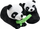 Jastëk udhëtimi për qafë Cabeau Evolution Kids Panda, ergonomik, për kalamaj, i zi me të bardhë
