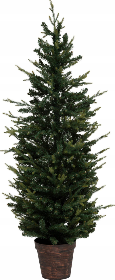 Pemë artificiale Krishtlindjesh Feeric Christmas, 150 cm, në vazo bakri, jeshile me 2 ngjyra